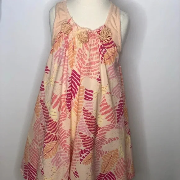 Naartjie girls orange floral tunic sleeveless dress Sz XXL 8 - Picture 1 of 4